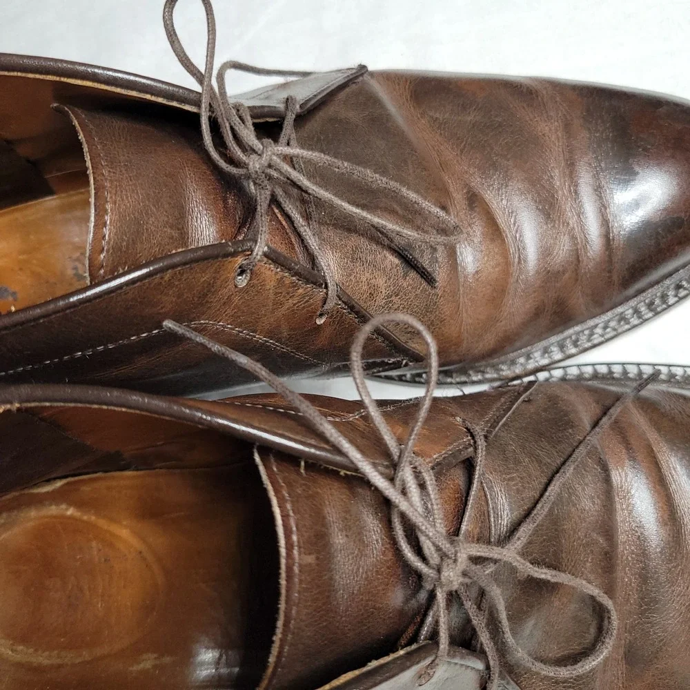 Ralph Lauren Mens Leather Chukka Boots Brown Lace Up Ankle 10.5 D 1512174
